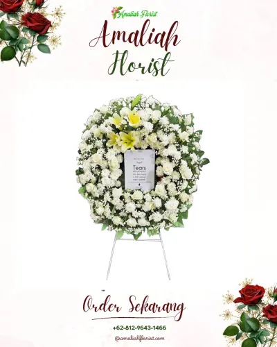 Krans Bunga Duka Cita cipondoh makmur